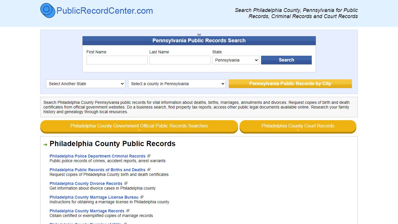 Search Philadelphia County, Pennsylvania for Public Records, Criminal ...